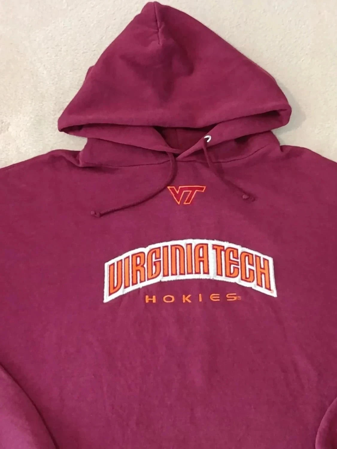 Perrin Virginia Tech Hokies burgundy hoodie Sweatshirt Embroidered Logo estimated size XL – photo 3